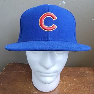 Chicago Cubs 2016 Champions New Era 59Fifty Fitted Hat Cap Size 7⅛‎ Blue Gold
